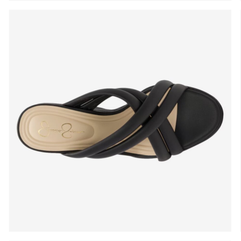 Jessica Simpson Womens Citlali Faux Leather Slip-On Wedge Sandals size 7.5 - Picture 4 of 10